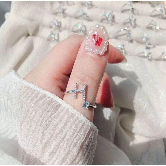 Initials Name Letter Ring - Picture 9 of 16